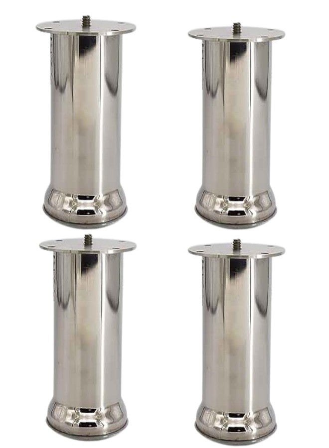 VESPERPRO Dum Heavy Sofa Furniture Leg - 4" Height / 50mm Round Stainless Steel Glossy Finish Round 4 pices Model (4) - Image 1